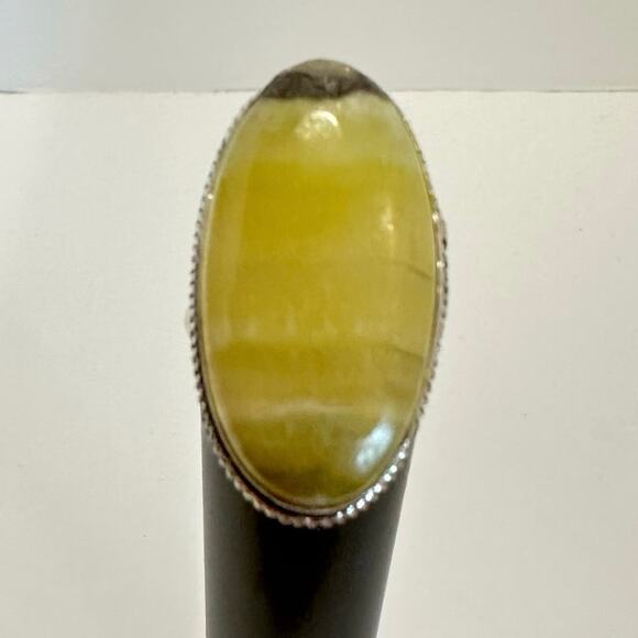 💕 Calcite gemstone silver plated hand made ring size 9.5 - Picture 8 of 8